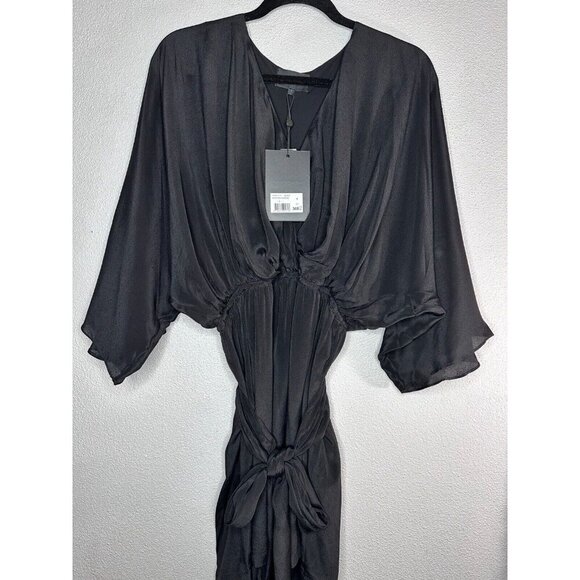 THE KOOPLES Black Women's Belted Modern Kimono Dress Size S Boho Classy Cocktail - Picture 6 of 7